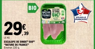 Escalope de Dinde Bio Nature de France