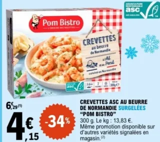 Crevettes ASC au beurre de Normandie Pom Bistro