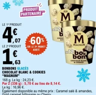 Bonbons glacés Chocolat blanc & cookies Magnum