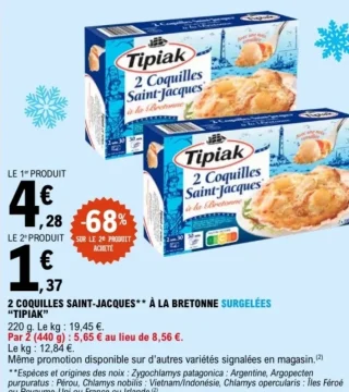 2 Coquilles Saint-Jacques à la bretonne surgelées Tipiak