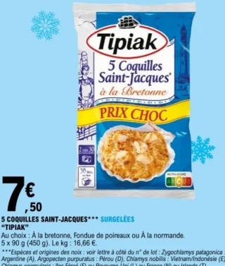 5 Coquilles Saint-Jacques surgelées Tipiak
