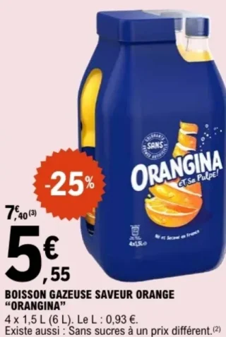 Boisson gazeuse saveur orange Orangina