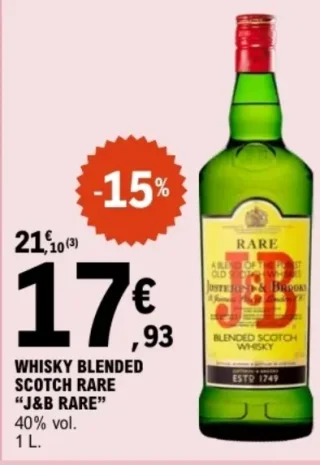 Whisky blended scotch rare "J&B Rare"