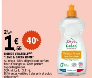 Liquide vaisselle "Love & Green Home"