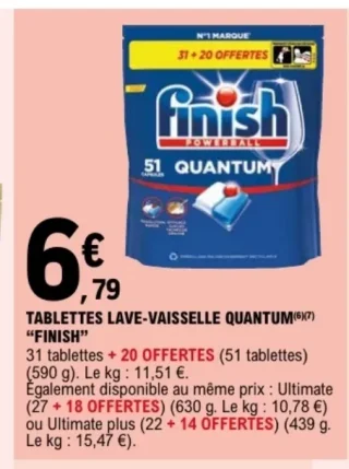 Tablettes lave-vaisselle Quantum "Finish"