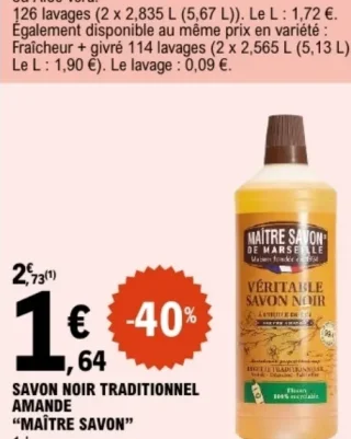 Savon noir traditionnel amande Maître Savon