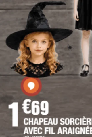 Chapeau Sorcière avec fil araignée