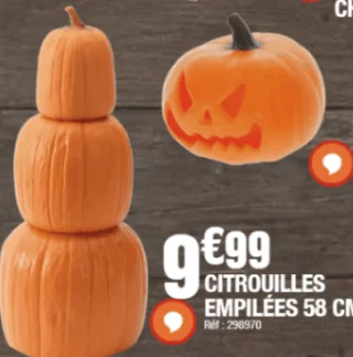 Citrouilles empilées 58 cm