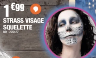 Strass visage squelette