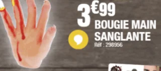 Bougie main sanglante