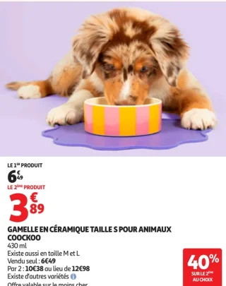 GAMELLE EN CÉRAMIQUE TAILLE S POUR ANIMAUX COOCKOO