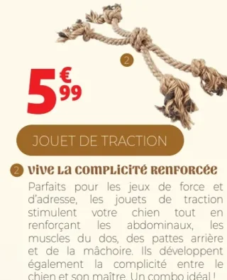 JOUET POUR CHIEN CORDE BRUN DUVOPLUS