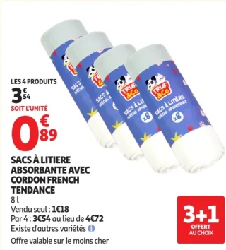 SACS À LITIÈRE ABSORBANTE AVEC CORDON FRENCH TENDANCE