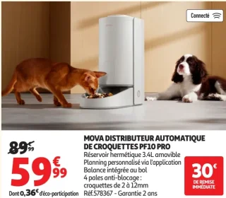 MOVA DISTRIBUTEUR AUTOMATIQUE DE CROQUETTES PF10 PRO