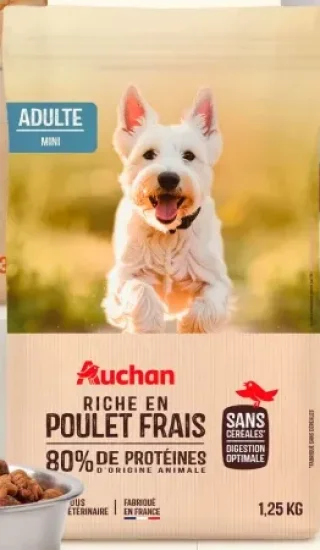 Croquettes pour chien adulte mini Riche en Poulet Frais Sans Céréales Auchan