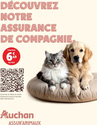 Assurance animaux de compagnie Auchan Assur'animaux