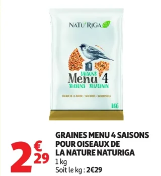 Graines Menu 4 Saisons pour oiseaux de la nature Naturiga