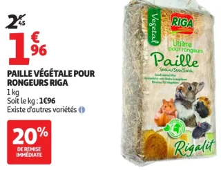 Paille végétale pour rongeurs Riga