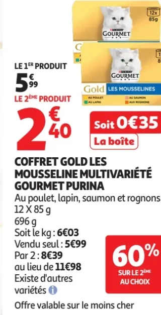 Coffret Gold Les Mousseline Multivariété Gourmet Purina