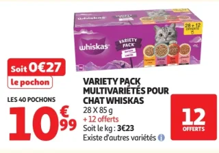 Whiskas Variety Pack Multivariétés pour Chat (28 X 85 g + 12 offerts)