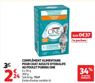 Complément Alimentaire pour chat adulte Hydralife au poulet Purina One
