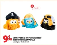 JOUET POUR CHAT PELUCHE HIBOU ELECTRONIQUE DUVOPLUS
