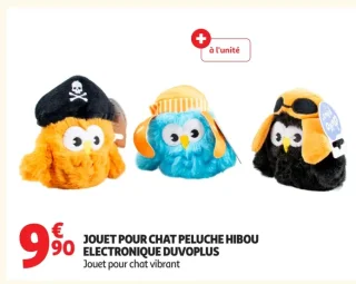 JOUET POUR CHAT PELUCHE HIBOU ELECTRONIQUE DUVOPLUS
