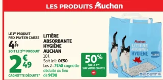 Litière absorbante hygiène Auchan