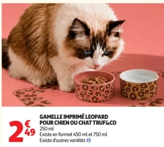 Gamelle imprimé léopard pour chien ou chat TRUF&CO