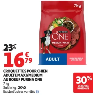 Croquettes pour chien adulte maxi/medium au boeuf Purina One