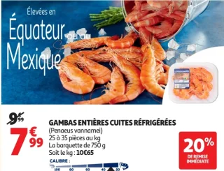 GAMBAS ENTIÈRES CUITES RÉFRIGÉRÉES