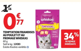 Temptation friandises au poulet et au fromage Whiskas