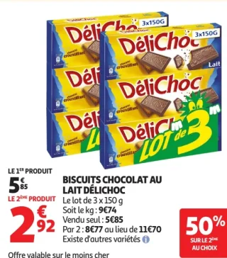 Biscuits chocolat au lait DéliChoc