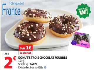 Donut's trois chocolat fourrés Doony's