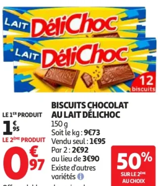 Biscuits chocolat au lait DéliChoc