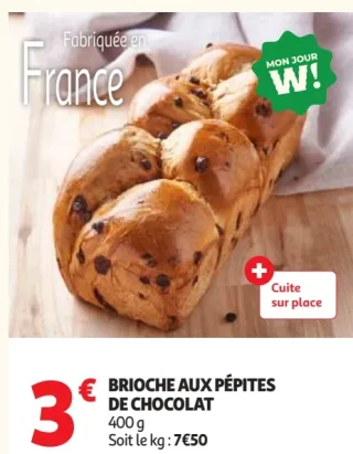 Brioche aux pépites de chocolat