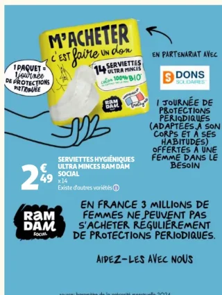 Serviettes hygiéniques ultra minces Ramdam Social