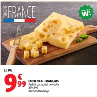 Emmental Français au lait pasteurisé de vache