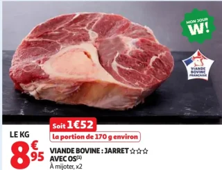 VIANDE BOVINE : JARRET AVEC OS À mijoter, x2
