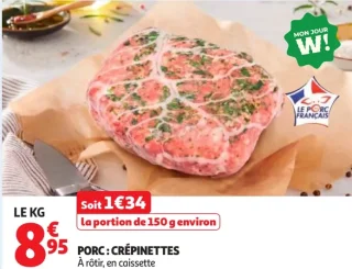 PORC : CRÉPINETTES À rôtir, en caissette