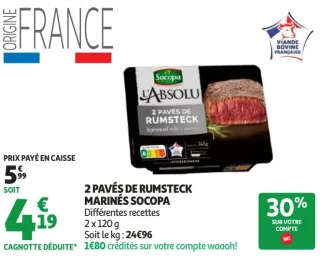 2 Pavés de Rumsteck Marinés Socopa