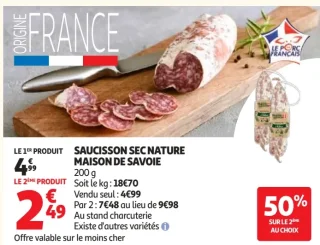 Saucisson sec nature Maison de Savoie