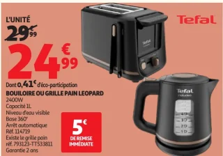 BOUILLOIRE OU GRILLE PAIN LEOPARD Tefal