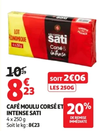 CAFÉ MOULU CORSÉ ET INTENSE SATI