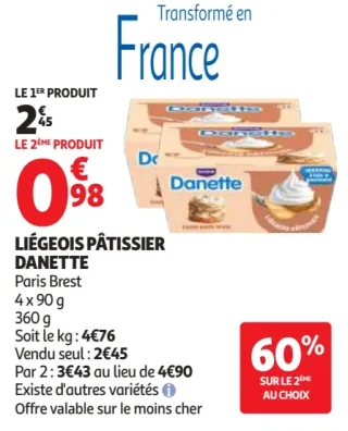 Liégeois Pâtissier Danette Paris Brest