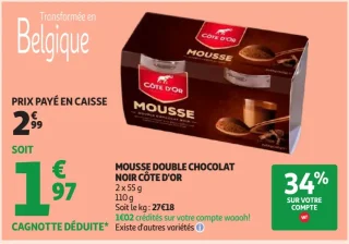 Mousse double chocolat noir Côte d'Or