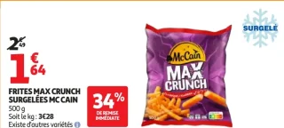 FRITES MAX CRUNCH SURGELÉES MC CAIN