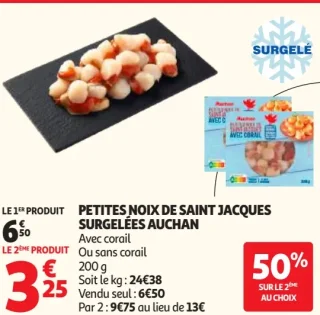 Petites noix de Saint Jacques surgelées Auchan
