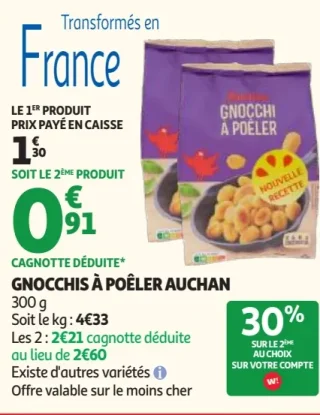 Gnocchis à poêler Auchan