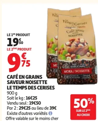 CAFÉ EN GRAINS SAVEUR NOISETTE LE TEMPS DES CERISES